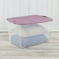 thumbnail image 4 of Sterilite Large Latching Storage Bin, 66 Quart Clear Plastic Storage Container with Latch Lid, Purple, 6 Pack, 4 of 5