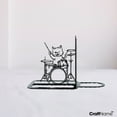 thumbnail image 2 of Craftnamesign Custom Cat Plays Drum Book Stoppers, Cat Drum Metal Bookends For Office Decor, 2 of 4