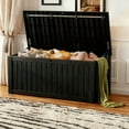 thumbnail image 7 of Decksplore 150 Gal Outdoor Storage Box, Lockable, UV-Resistant, HDPE Waterproof Deck Box, Outdoor Storage Bench for Cushions, Folding Chairs (Black), 7 of 7