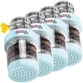 thumbnail image 1 of Filtro para Grifo de Agua HydroGuardBlue 4Pzas Ø15-22mm Carbón Activado Zeolita Maifan Sulfito de Calcio PVA Azul, 1 of 3