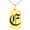 Gold, variant on Stainless Steel Letter E Initial Old English Monogram Engraved Small Rectangle Dog Tag Charm Pendant Necklace