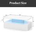thumbnail image 3 of Gymax LED Coffee Table 2-Tier High Glossy with Adjustable Light and Remote Control, White, 3 of 10