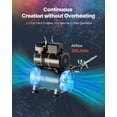 thumbnail image 6 of Airbrush Kit, 1/6 HP Compressor with Tank, Dual-Action Professional Airbrush, Hose, Acrylic Paint, 2 Fans, for Cake Decorating, Model Painting, Nail Art, 6 of 10