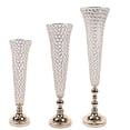 thumbnail image 4 of BalsaCircle 2 Gold Metal 40"Crystal Beaded Metal Trumpet Vases Centerpieces Party Events Decorations Supplies, 4 of 8