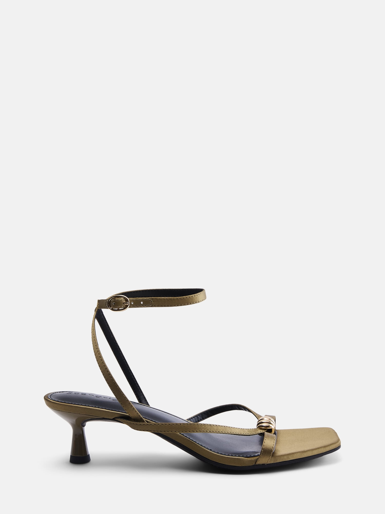 Scenario Women's Strappy Heels with Metal Ornament