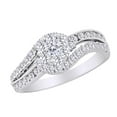 thumbnail image 2 of AFFY Round Cut White Natural Diamond Bypass Fashion Ring In 10k White Gold (1 cttw) Ring Size-5.5, 2 of 2