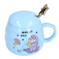 thumbnail image 2 of 450ml Ceramic Coffee Cup Cute Tea Mug with Lid Spoon for Office Home Holiday GiftsSpace Pattern, 2 of 6
