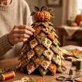 thumbnail image 2 of Bsirktail Halloween Craft Kit, DIY Fabric Tree Decoration Kit, 3D Quilted Halloween Tree Craft Project for Beginners, Tabletop Home Decor DIY Project for Halloween Mantel Shelf Party Display (D), 2 of 6