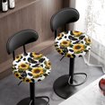 thumbnail image 2 of SEANATIVE Sunflower Cow Print Round Stool Covers Set of 2 Pack Stool Cushion Round Padded Size M Removable Bar Stool Seat Covers Decor Elastic Circle Stool Cover, 2 of 7