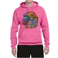 thumbnail image 3 of Colorful Neon Gorilla | Dean Russo Art Animal Lover Unisex Hoodie Sweatshirt, Neon Pink, Large, 3 of 6