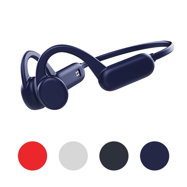 Cateissary Auricular de conducción ósea IPX8, resistente al agua, a prueba de sudor, auriculares dinámicos, manos libres, auriculares deportivos, Cables de audio/vídeo Azul