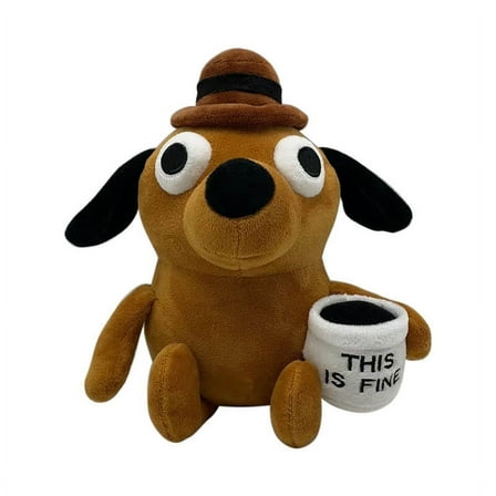 Cute This is Fine Meme Dog 25CM Plush Cuddly Stuffed Animal Toy Figure