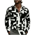 thumbnail image 2 of Fnnxeal Mens Button Down Shirt, Collared Long Sleeve Casual Long Sleeve Graphic Black Button Up Shirt for Men Size 2XL, 2 of 5