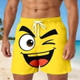 thumbnail image 2 of Men Cartoon Face Athletic Shorts - Eye Catching Stereoscopic Print Pants With Fun Expressions, Quirky Personality Style Mens Athletic Shorts For Gym Home & Gathering Time, 2 of 4