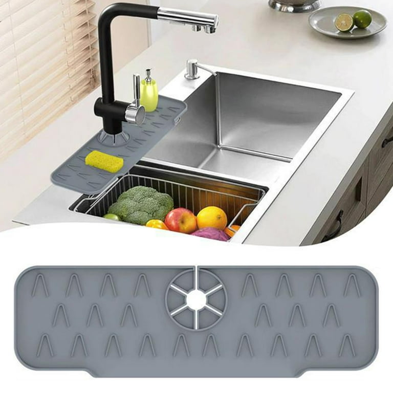 30x5.5 Inch Silicone Sink Faucet Mat for Kitchen Bathroom, 76cm