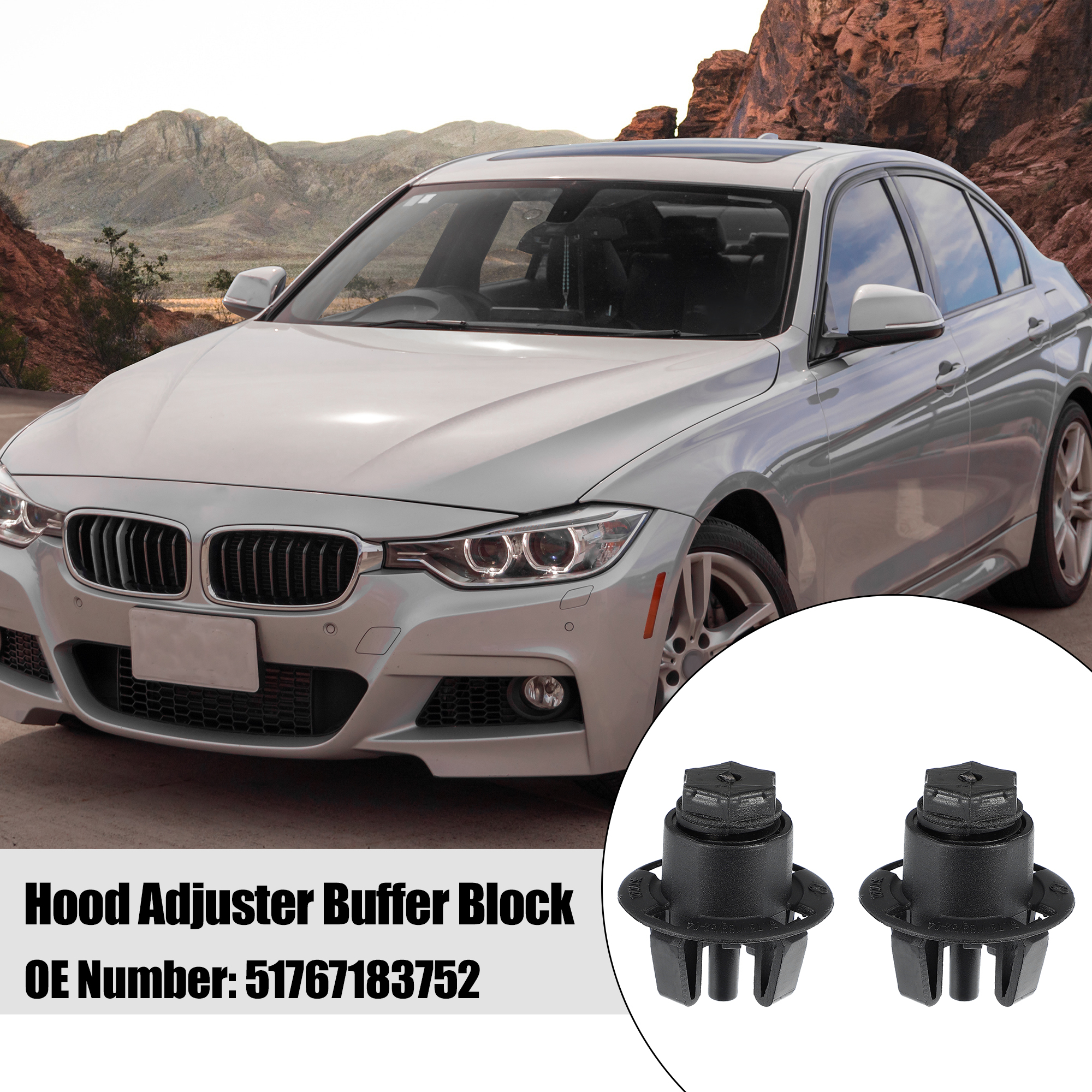 Unique Bargains Hood Adjuster Buffer Block Replacement for BMW Models No.51767183752