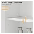 thumbnail image 6 of Bathroom Wall Cabinet, Modern White Storage Cabinet with Adjustable Shelf, 23.6" Wide, Wall Mounted Medicine Cabinet for Bathroom, Farmhouse Style, 6 of 9