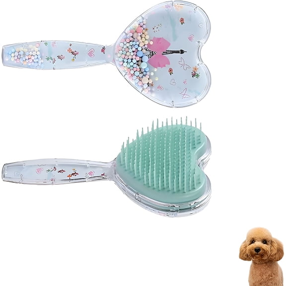RAGUPEL Small Dog Brush, Soft Dog Grooming Comb for Shih Tzus, Yorkies, Maltipoos, Maltese, Love Shape Puppy Massaging Pet Hair Brush, Cat Brush, for Small Dogs Cats of All Hair Types