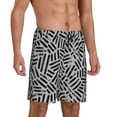 thumbnail image 2 of Kdxio Weave Geometric Print Mens Sleep Shorts Bottoms Soft Comfy Pajama Wear Pants with Drawstring Pockets, 2 of 7