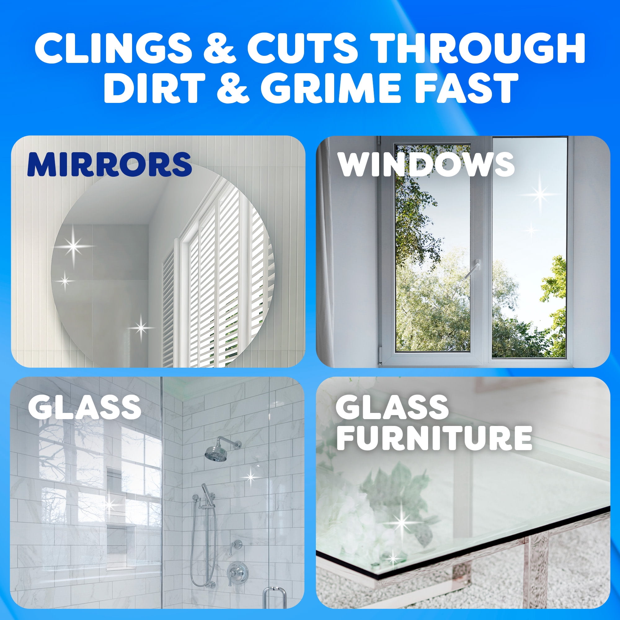 (6 pack) Windex Fast Shine Foam Glass, Window, and Mirror All Purpose Cleaner, No-Drip Aerosol Cleaning Spray, Grapefruit, 19 oz