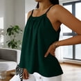 thumbnail image 6 of Miluxas Women's Solid Spaghetti Strap Cami Top Textured Ruched Casual Loose Fit Sleeveless Tank Tops Green, 6 of 8