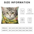 thumbnail image 5 of SHANXI Tabby Cat with Green Scarf Decorative Throw Pillowcase for 18x18in, 5 of 5