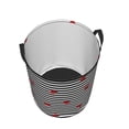 thumbnail image 3 of Fotbe Ladybugs on Black and White Striped Laundry Basket with Handles, Waterproof Large Laundry Hamper, Wash Bag for Corner Dorm, Rolling Laundry Basket with Handles-Medium, 3 of 8
