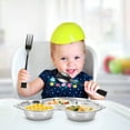 thumbnail image 4 of Raindrops  Kid Plates with Dividers Baby Placemats for Restaurants Child Silver, 4 of 8