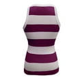 thumbnail image 4 of Rggeeun Women Tank Tops Ribbed Vest Colorful Striped Pattern Elastic Slim Fit Crew Neck Soft Lightweight For Summer Yoga Daily Wear Versatile Sleeveless,Pink,Xl, 4 of 5