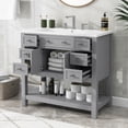 thumbnail image 5 of 36" Bathroom Vanity Cabinet with Top Sink, Modern Storage Cabinet with 2 Soft Closing Doors, 6 Drawers and Bottom Storage Shelf, 5 of 8