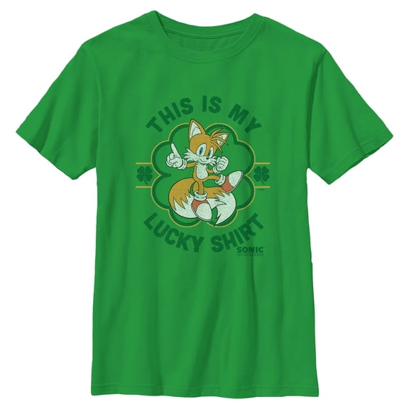 Boys Sonic the Hedgehog This Is My Lucky Shirt Tails T Shirt