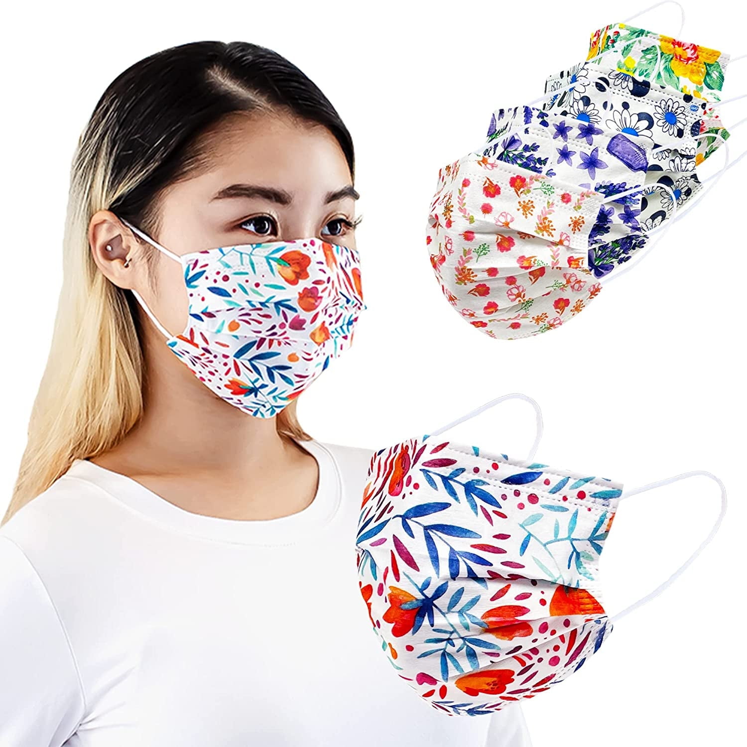 Everydayspecial Disposable Mask 3 Layer Face Mask for Adults 50 pcs (Lavender)