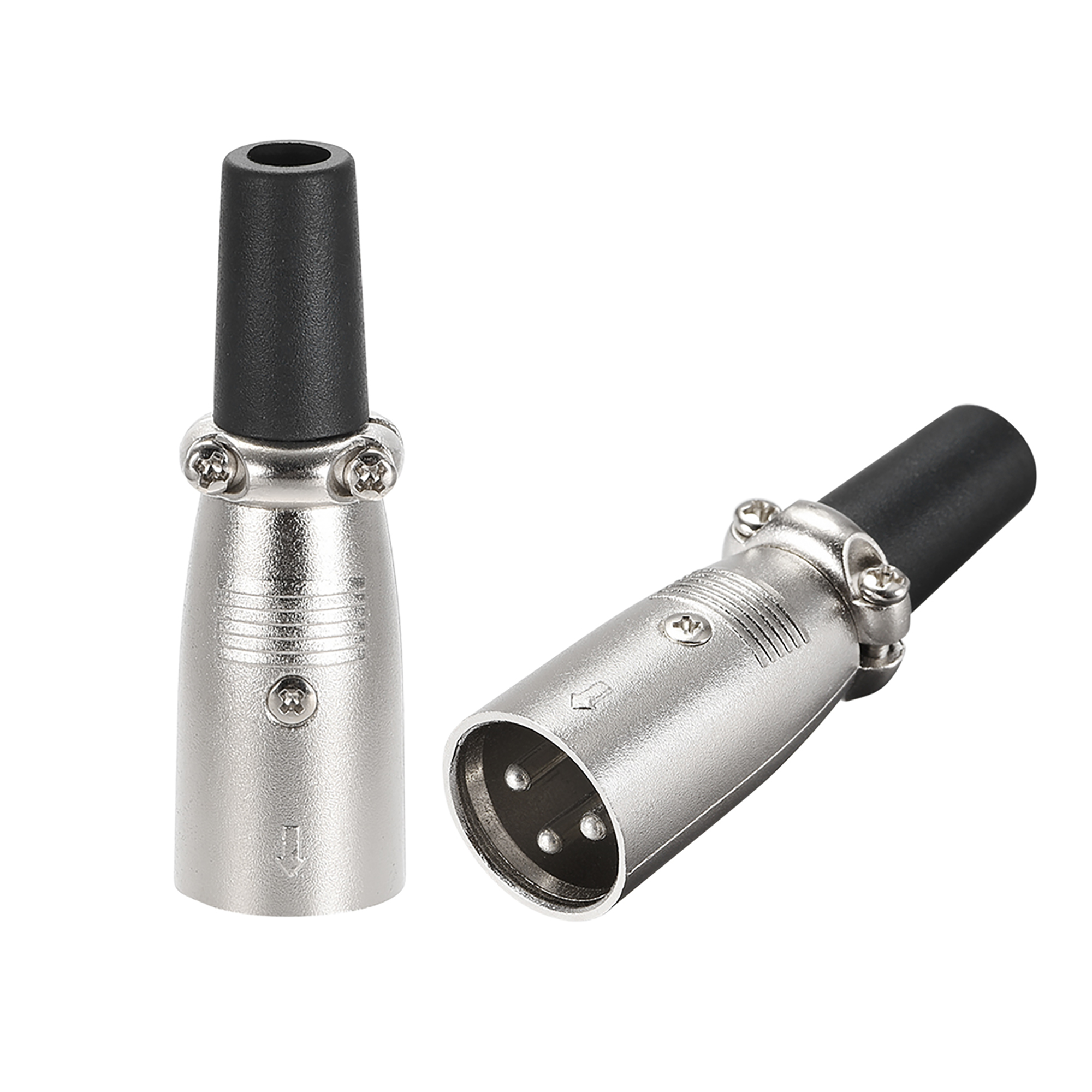 2pcs 3Pin XLR Male Connector Adapter ,Microphone Mic Cable Plug Connector Mic Audio Socket