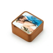 Natural Wood Tone Minimalist 18 Note Musical Photo Frame Paperweight - Many Songs to Choose - America the Beautiful