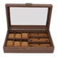 thumbnail image 1 of Caja de reloj de madera a prueba de polvo, impermeable, Retro, grano de madera, organizador de almacenamiento, caja de exhibición de múltiples gafas de reloj, 1 of 5