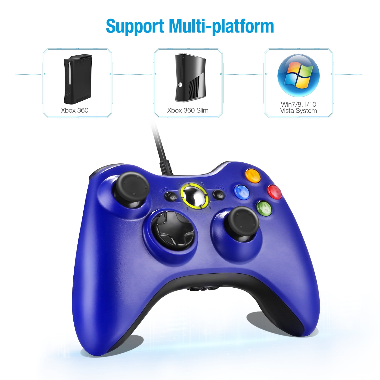 Blue USB Wired Controller Gamepad for Xbox 360 Jamaica Ubuy