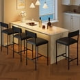 thumbnail image 3 of Yeshouse juego de 2 taburetes de bar con respaldo, asiento giratorio tapizado, altura de mostrador, reposapiés, estilo rústico negro, fácil montaje, ideal cocina y bar, 3 of 8