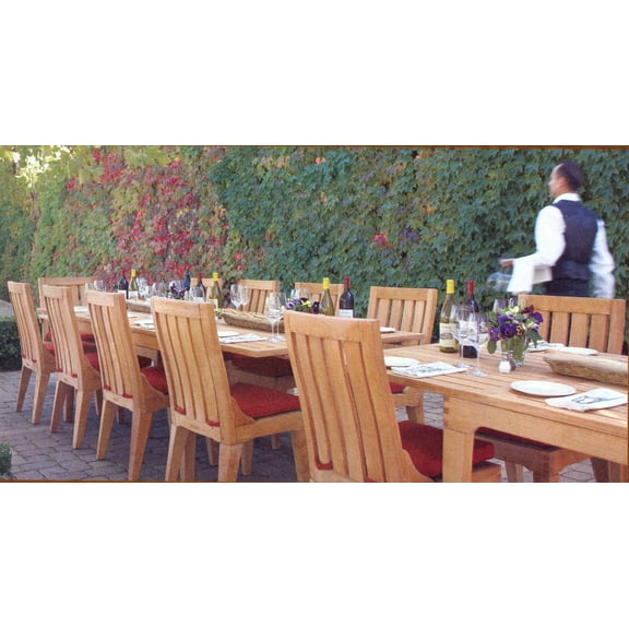 Teak Dining Set:12 Seater 13 Pc 122" Double Extension Caranasas Rectangle Table, 10 Armless and 2 Arm Caranasas Chairs Outdoor Patio Grade-A Teak Wood WholesaleTeak #WMDSCR3