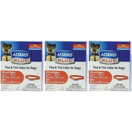 Adams Plus Flea  Tick Collar for Small Dogs  Puppies 3-Pack