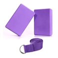 thumbnail image 1 of Juego de herramientas de 3 piezas (2 ladrillos de yoga, 1 correas de yoga) para ejercicios de yoga Relajación Fitness, EVA, Pilates JFHHH pequeña, 1 of 5