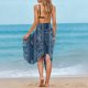 thumbnail image 5 of TaTaai Ladies Solid Beach Cover Up Sarong Wrap Dress with Adjustable Tie Waist Sheer Flowy Long Skirt Lightweight Chiffon Cover Up for Swimwear Vacation Wear Gift, 5 of 9