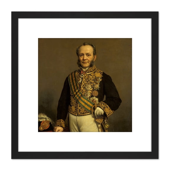 Neuman Portrait Pieter Mijer Painting 8X8 Inch Square Wooden Framed Wall Art Print Picture with Mount