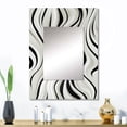 thumbnail image 1 of Designart "Zebra Elegance In Monochrome" Abstract Wall Mirror, Printed White Wall Mirror, Modern Bathroom Wall Mirror, Decorative Abstract Mirror - 24x32 Inch, 1 of 5
