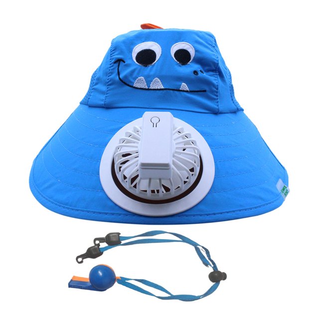 Sombrero de ventilador de refrigeración Sombrero de visera Sombrero de playa Ligero Transpirable Casual Sombrero de sol Ventilador Visera de sol Dinosaurio