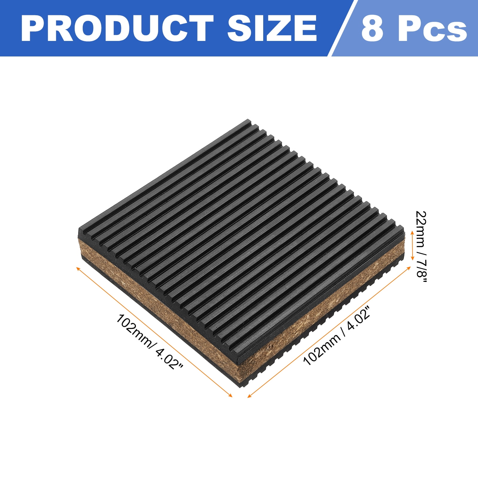 8pack Anti Vibration Pads for Washing Machine, 4.02" x 4.02" x 7/8" Vibration Damping Pads Sound Isolation Mats