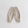 thumbnail image 3 of Oiyii Infant Boys Lightweight Linen Plaid Pants Casual Baggy Pull On Breathable Pants, 3 of 3