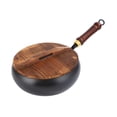 thumbnail image 3 of YWMJZEU Nonstick Wok Chinese Wok with Wooden Lid Cookware Iron Fry Pan for Hotel Kitchen Glossy, 3 of 9