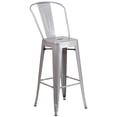 thumbnail image 4 of Bowery Hill 3 Piece 24" Round Metal Patio Pub Set in Silver, 4 of 4