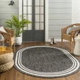 thumbnail image 2 of Livabliss Outdoor Rugs, 8x10 Eagean Traditional Charcoal Oval Area Rug for Patio, Porch, Deck, Backyard, Waterproof Indoor Outdoor Carpet (7'10" x 10'), 2 of 8