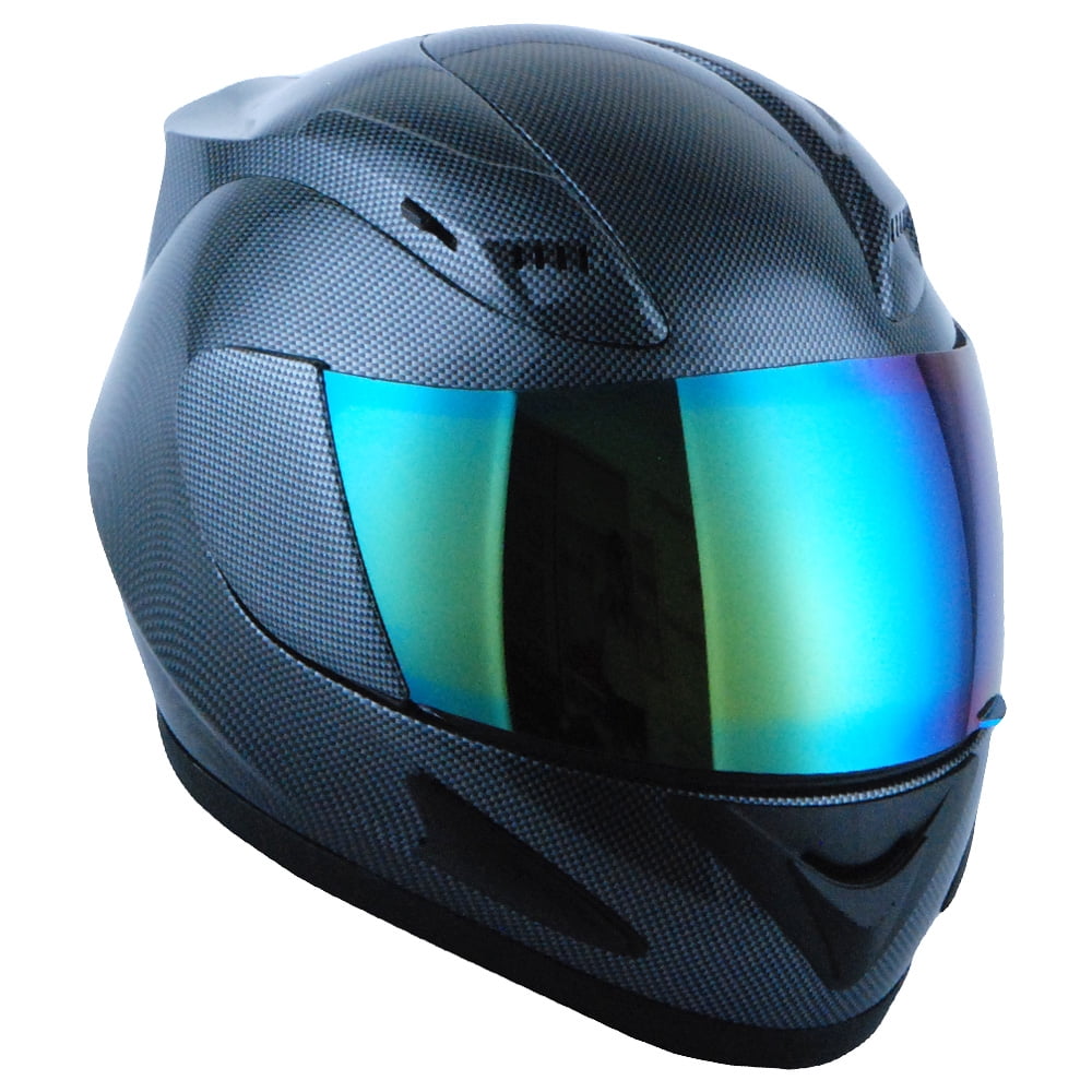 1STORM Adult FULL FACE BIKE MOTORCYCLE HELMET MECHANIC DJ11CLS CARBON FIBER BLACK